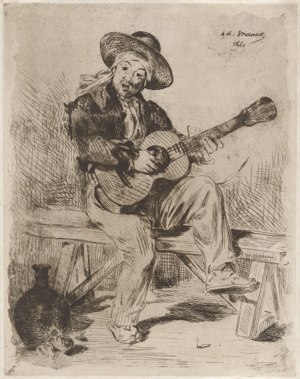« Le chanteur espagnol », ou « Le guitarero » (Le chanteur espagnol, ou Le guitariste) - Édouard Manet