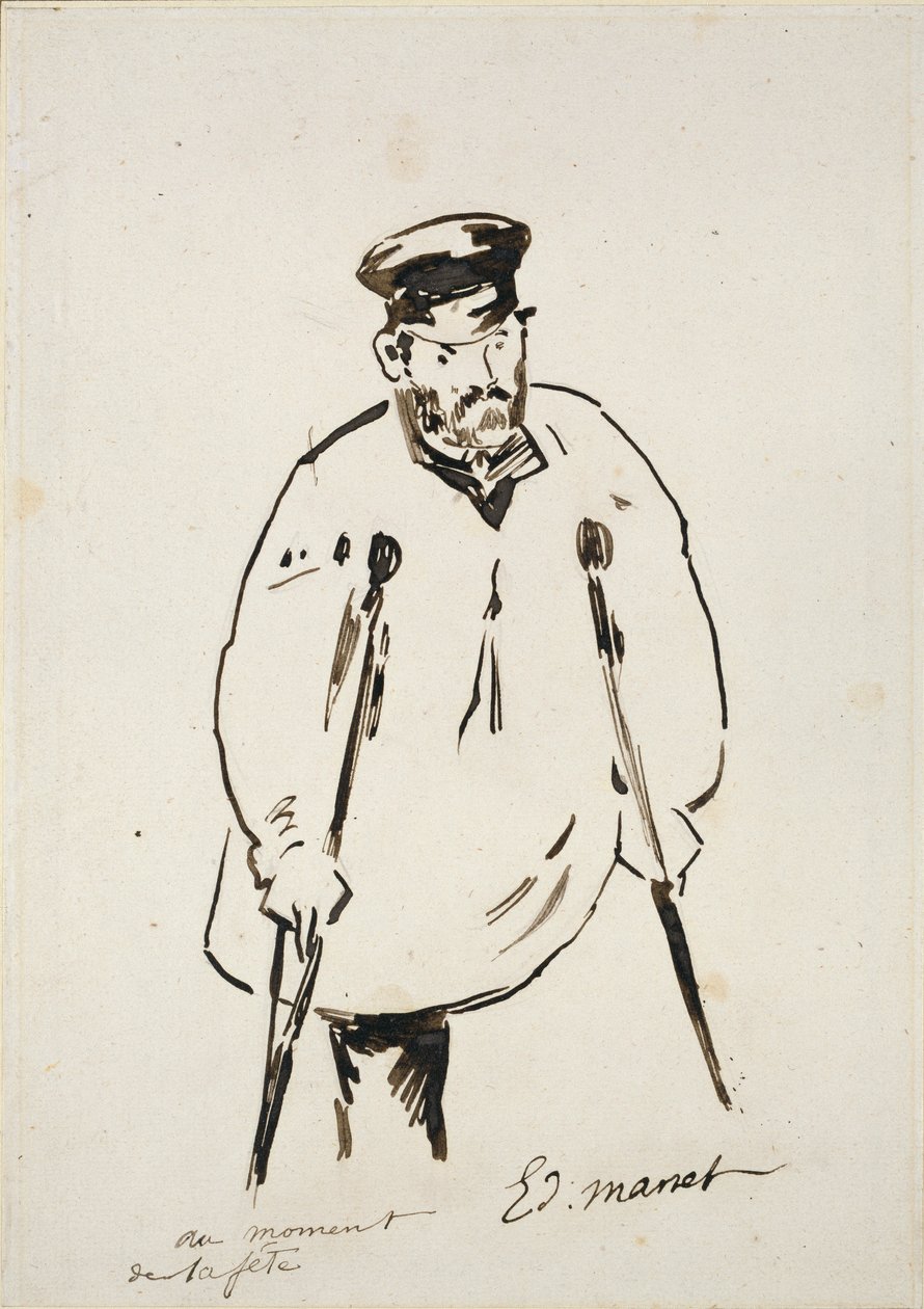 Homme avec des béquilles, vers 1850-1880 - Édouard Manet