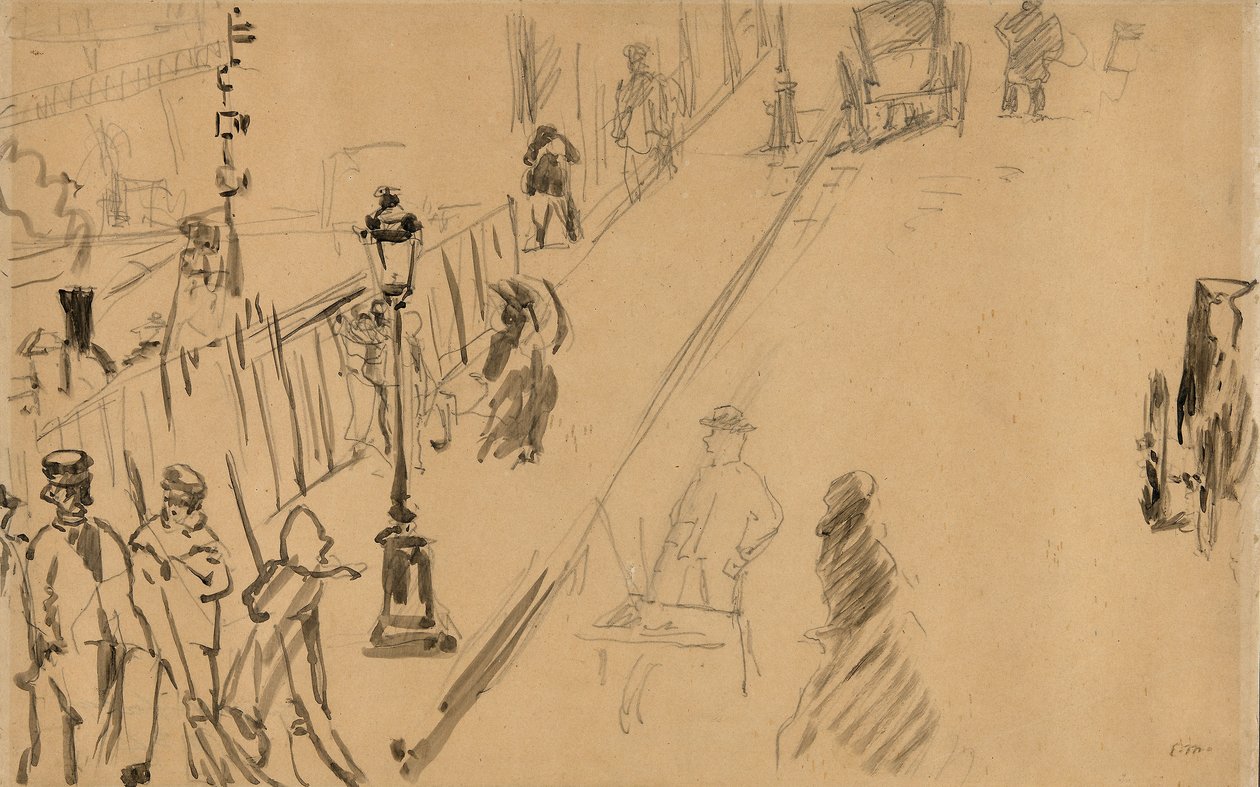 Manet - La rue Mosnier avec la lampe à gaz, 1878 - Édouard Manet