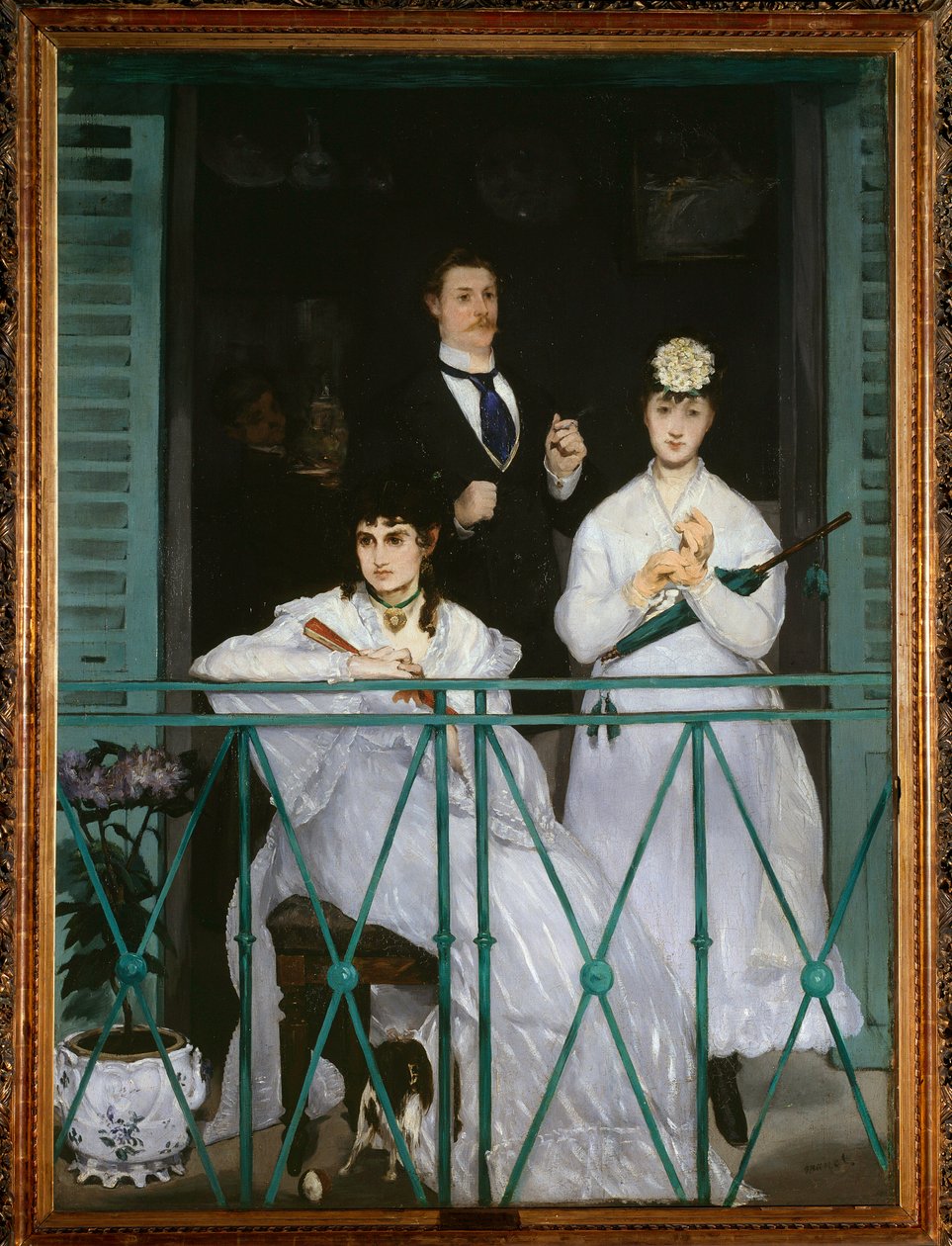 Le Balcon (portraits de Berthe Morisot, Fanny Claus, Antoine Guillemet et Léon Leenhoff) - huile sur toile - Édouard Manet