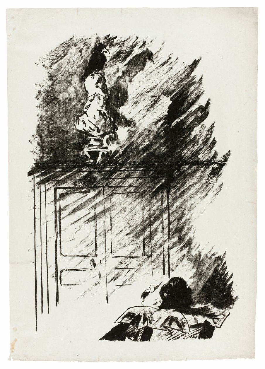 Le Corbeau sur le buste de Pallas ("Perché sur un buste de Pallas..."), de Le Corbeau - Édouard Manet