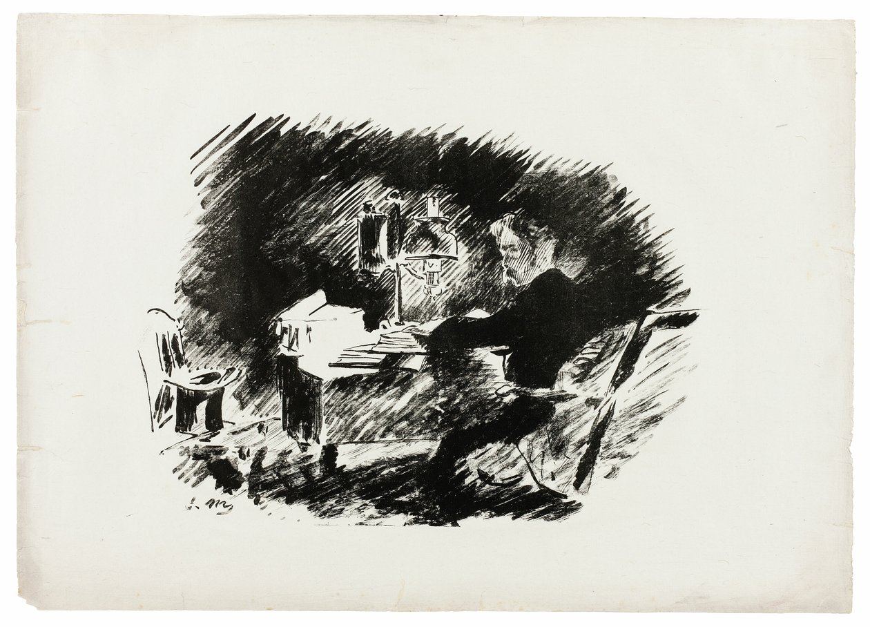 Under the Lamp ("Once upon a midnight dreary..."), tiré de The Raven (Le Corbeau) - Édouard Manet