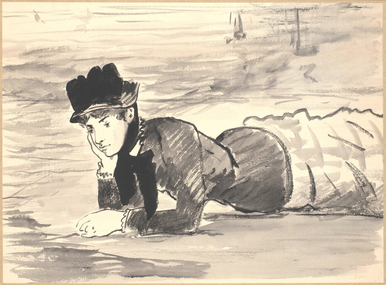 Femme allongée sur la plage. Annabel Lee - Édouard Manet