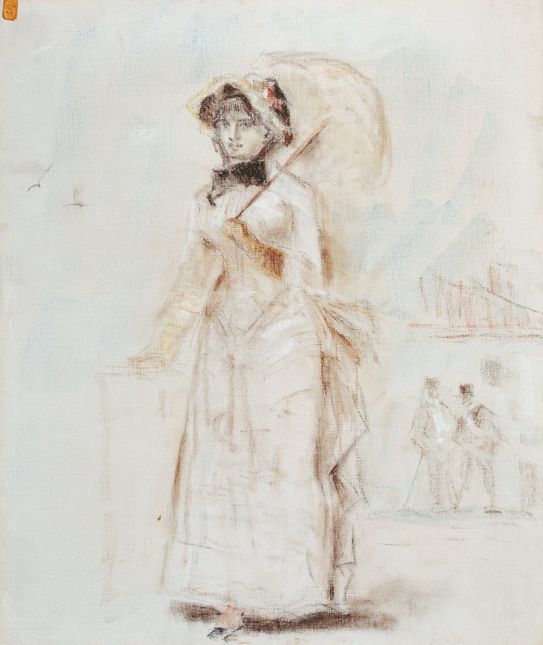 Femme en promenade tenant une ombrelle ouverte, 1880 - Édouard Manet