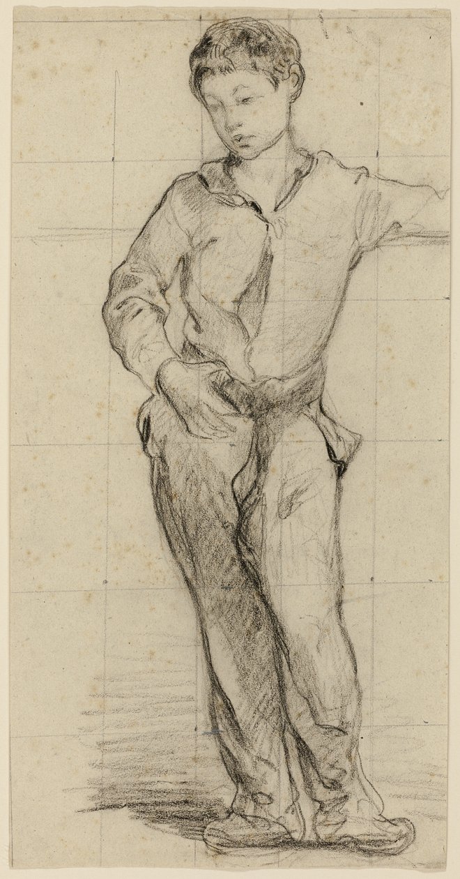 Jeune homme debout (Léon Leenhoff) (recto); Croquis de garçon debout (verso) - Édouard Manet