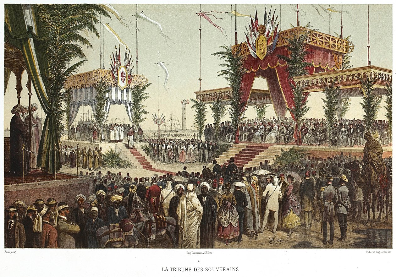 Canal de Suez. La Tribune des Souverains, 1869 - Edouard Riou
