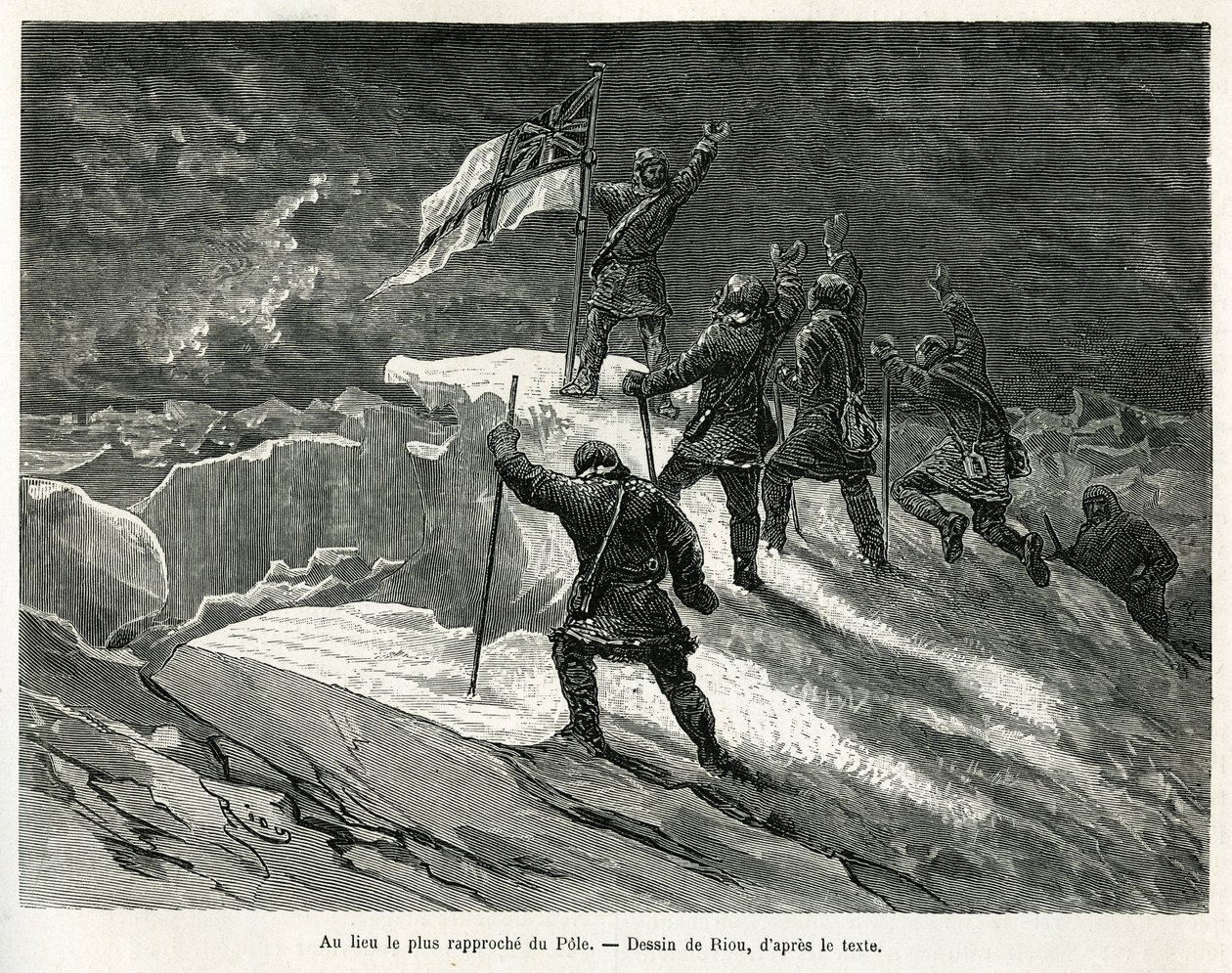 Le capitaine George Strong Nares (1831-1915) plantant le drapeau britannique à l