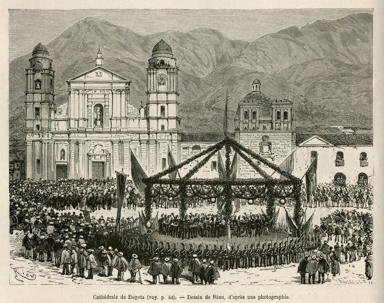 La cathédrale de Bogota, sur la place Bolívar (Colombie), lors de la célébration annuelle de l