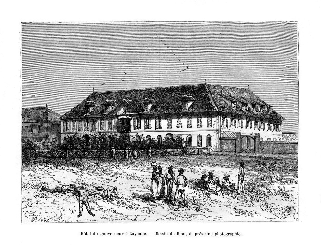 La Maison du Gouverneur, Cayenne, Guyane française, Amérique du Sud, 19ème siècle - Edouard Riou