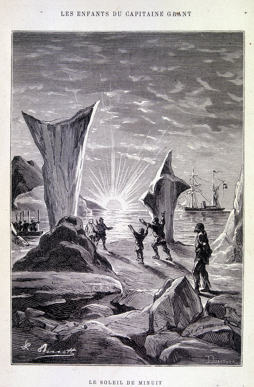 Le Soleil de Minuit dans "Les Enfants du capitaine Grant" par Jules Verne - Edouard Riou