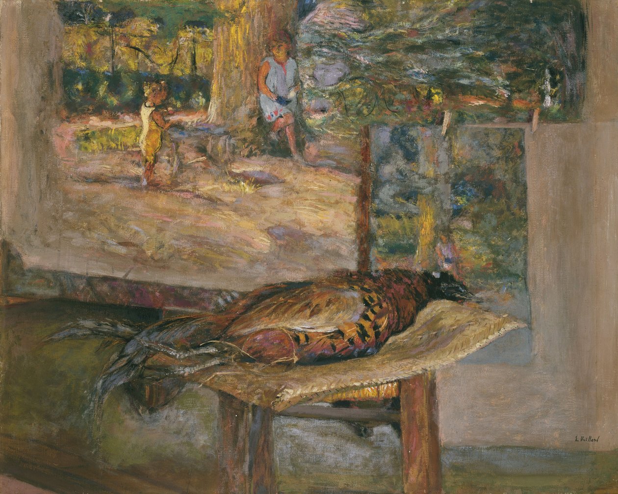 Intérieur avec peintures et un faisan - Edouard Vuillard