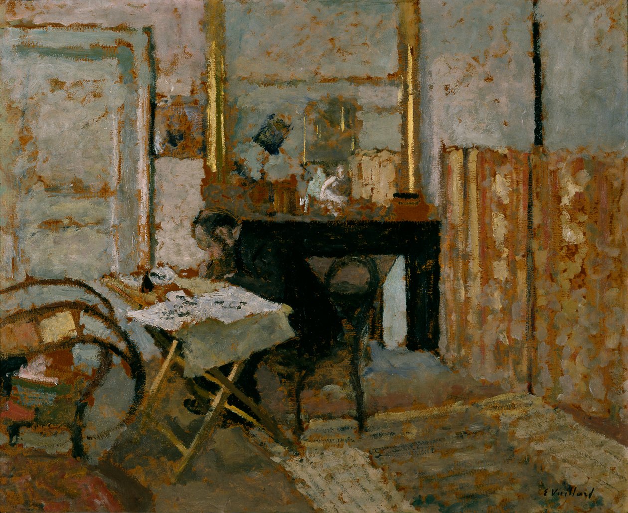 K.X. Roussel Reading, vers 1904 (huile sur carton) - Edouard Vuillard