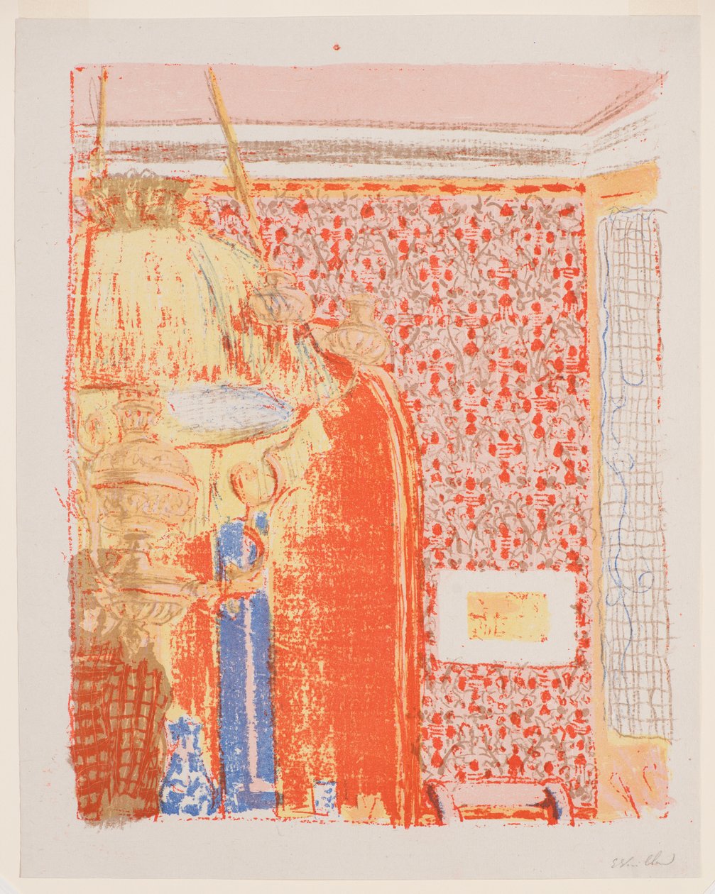 Landschaften und Innenräume: Innenraum mit rosa Tapete II - Edouard Vuillard