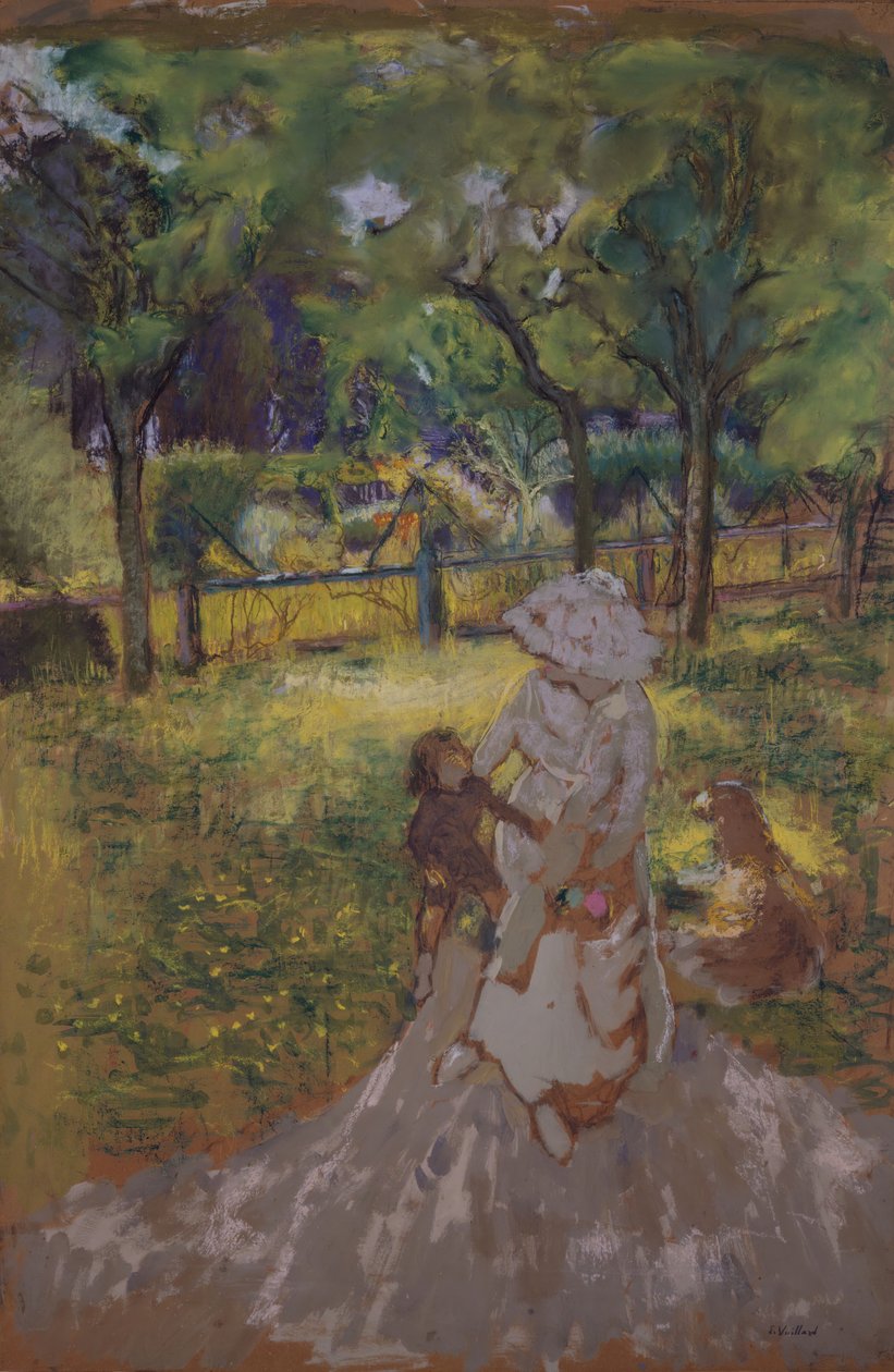 Mère et enfant au jardin matin dans le verger, 1909-1911 - Edouard Vuillard