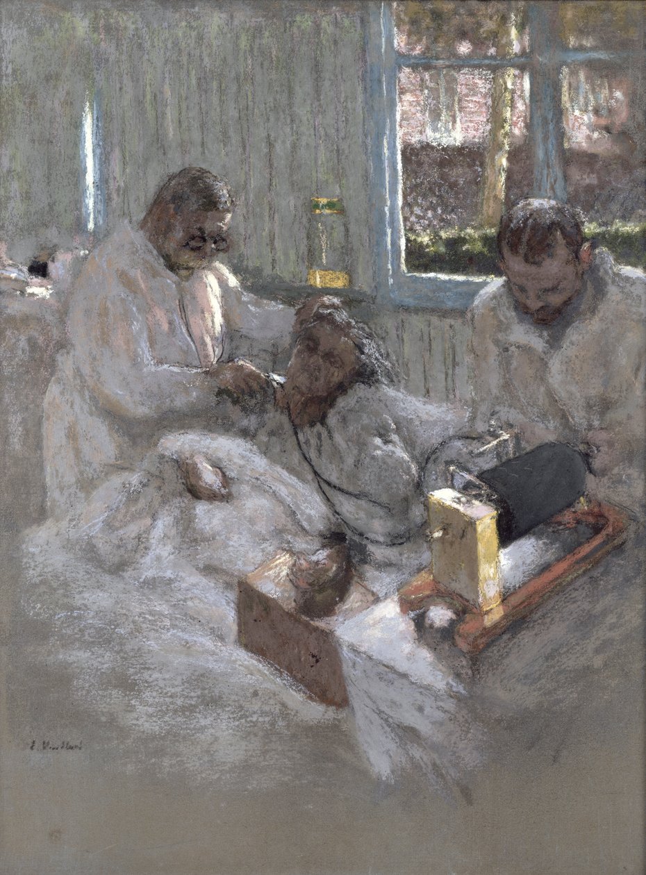 Le cardiologue Henri Vaquez (1860-1936) et son assistant, le docteur Parvu, à la Pitié, vers 1918-21 - Edouard Vuillard