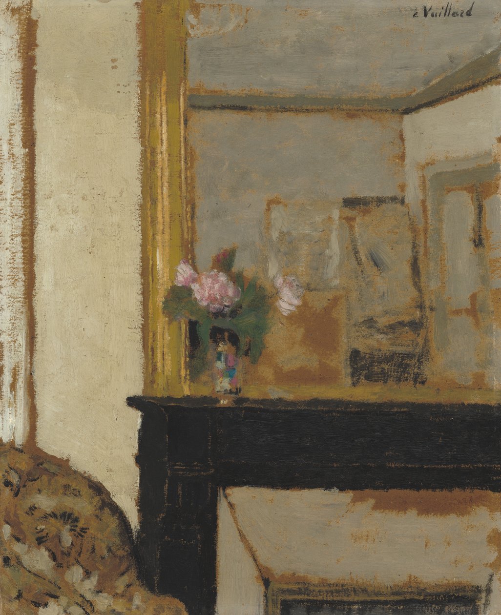 Vase de fleurs sur une cheminée - Edouard Vuillard