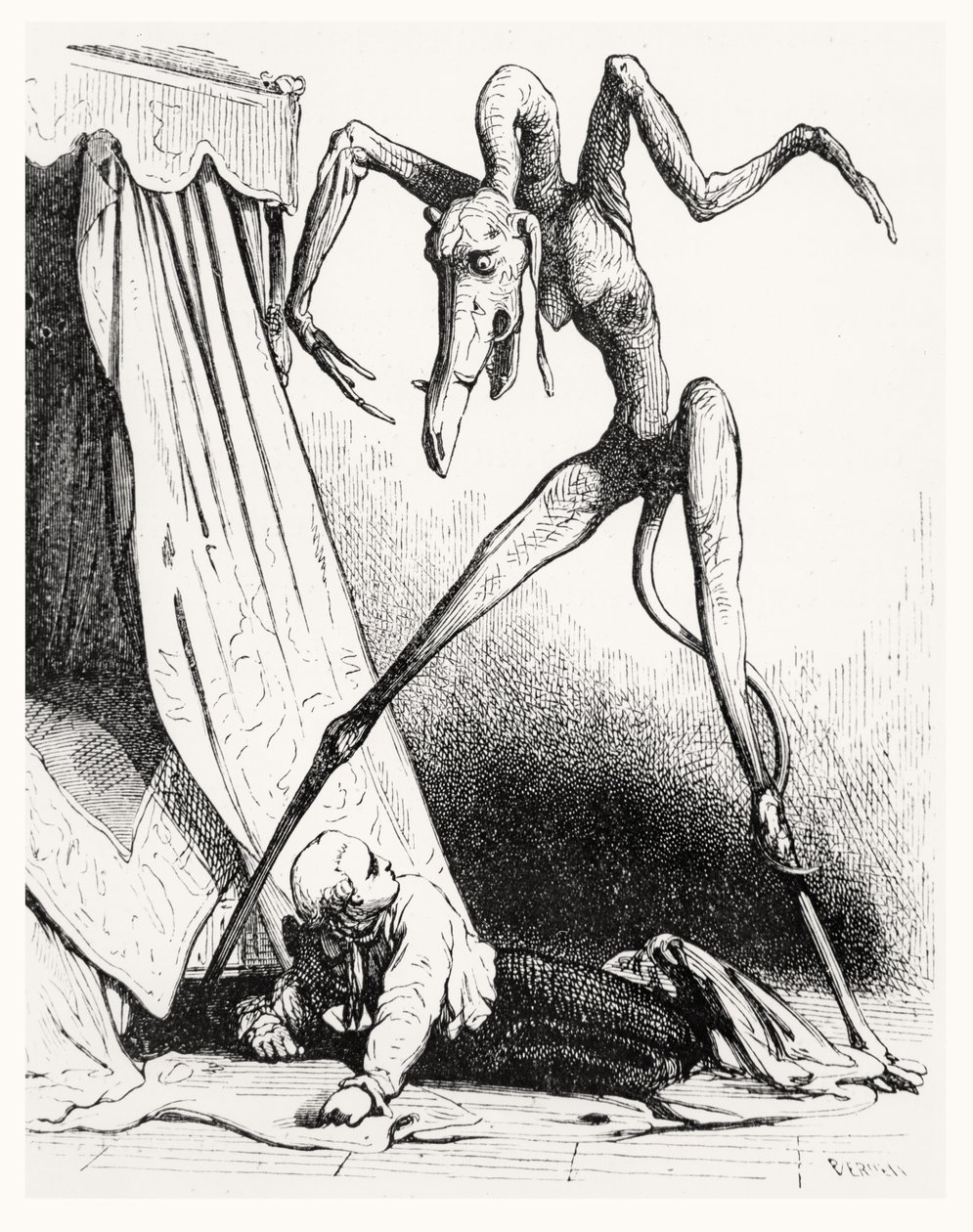Illustration pour Le Diable Amoureux, 1845 - Edouard de Beaumont
