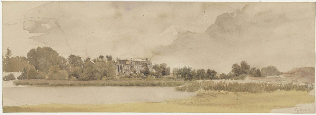 Le lac Amtssee et le monastère de Chorin - Eduard Gaertner
