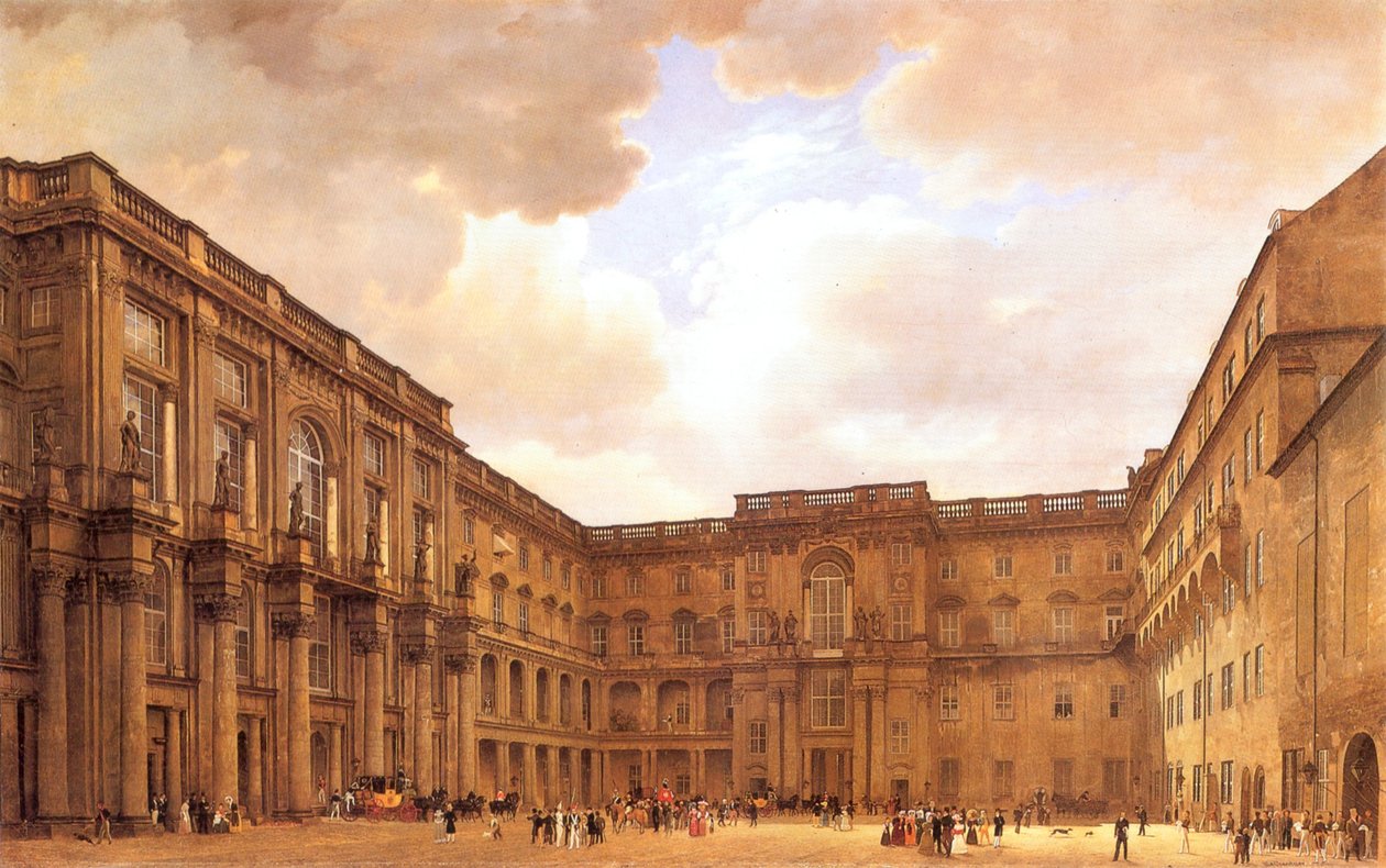 Allemand : Schlüterhof im Berliner Schloss
Russe : Schlüterhof im Berliner Schloss - Eduard Gaertner