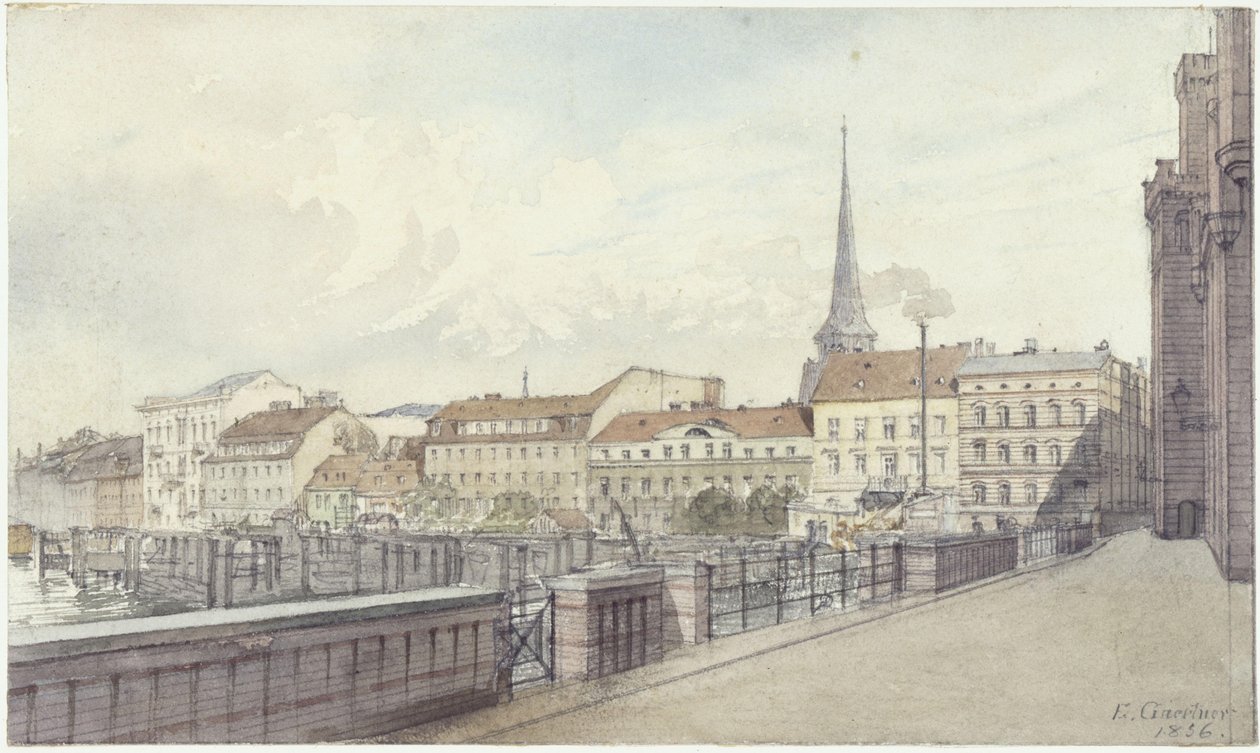 Mühlendamm et Burgstraße à Berlin - Eduard Gaertner