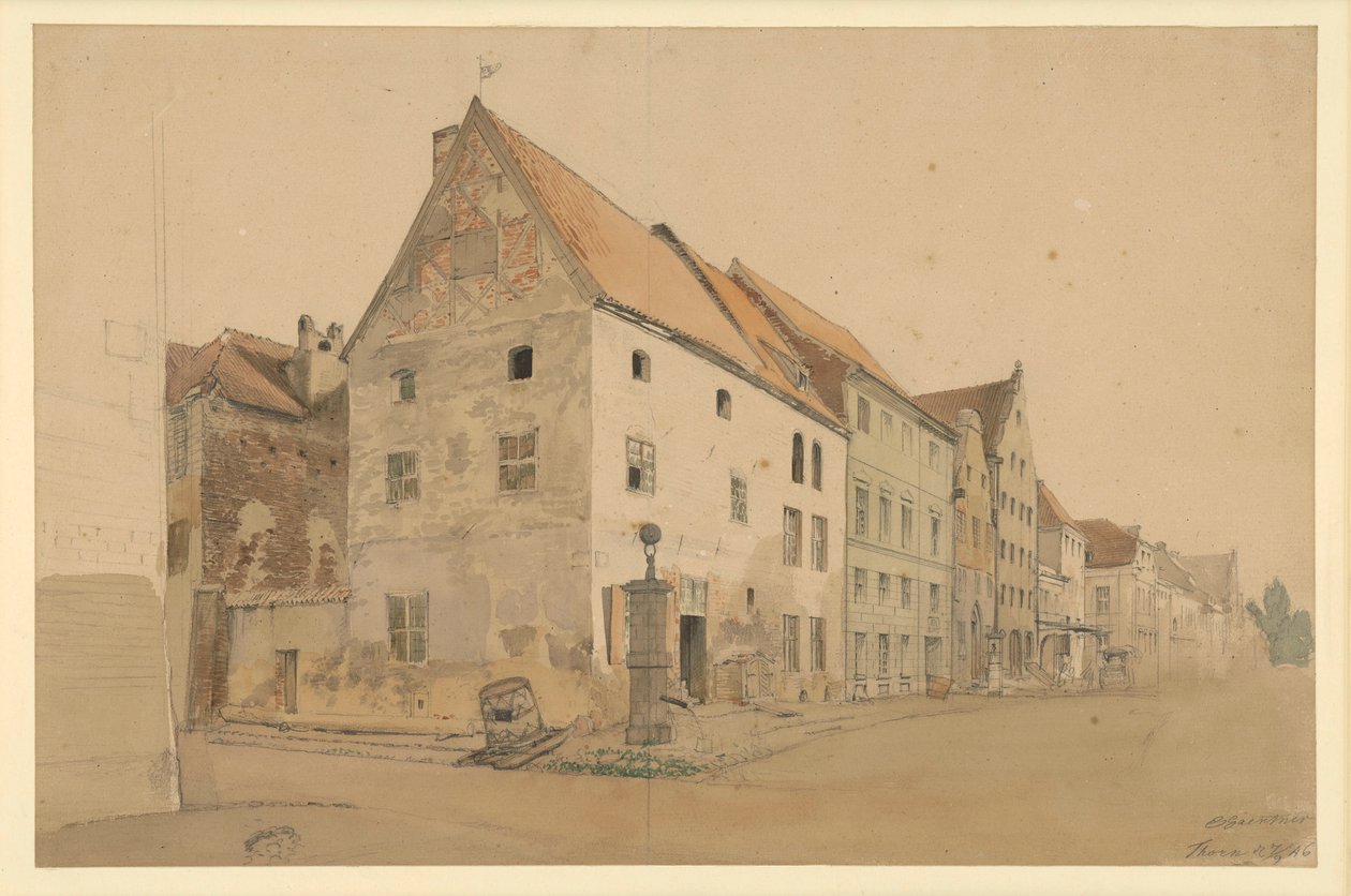 Rue à Thorn avec la maison natale de Nicolas Copernic - Eduard Gaertner
