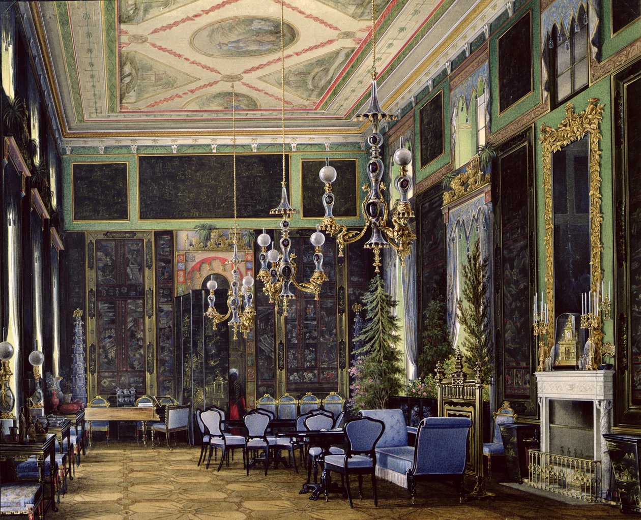 La Salle Chinoise dans le Grand Palais à Tsarskoïe Selo - Eduard Hau
