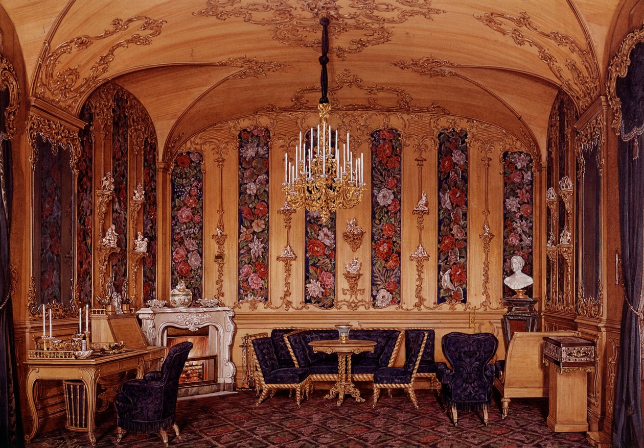 Vue du cabinet de chêne d