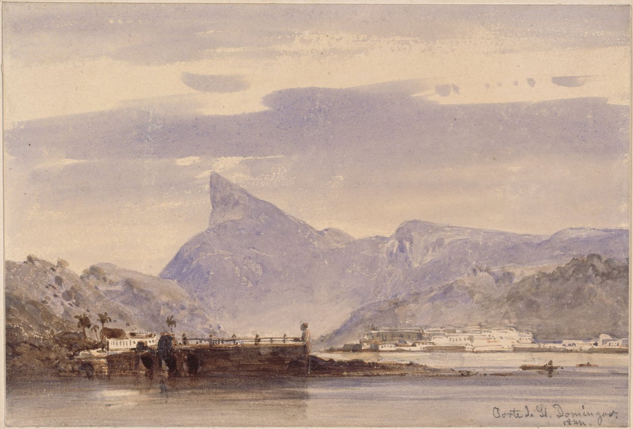 Vue du port de Santo Domingo - Eduard Hildebrandt