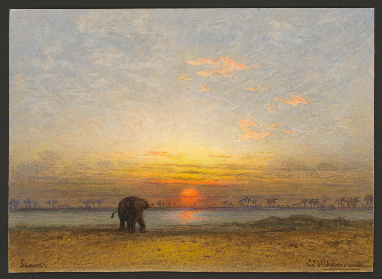 Coucher de soleil au Siam - Eduard Hildebrandt