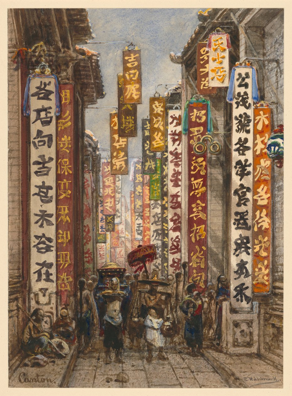 Rue à Canton - Eduard Hildebrandt