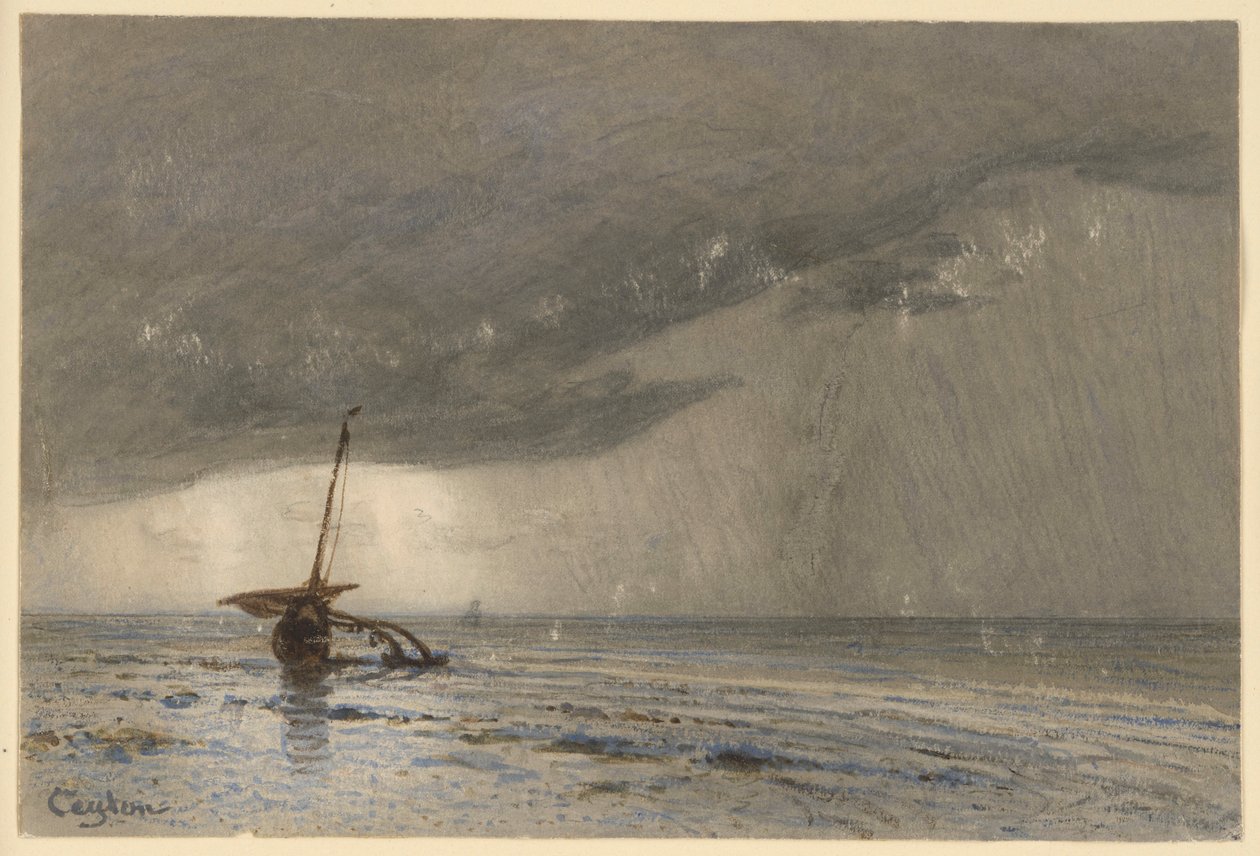 Intempéries sur la côte de Ceylan - Eduard Hildebrandt