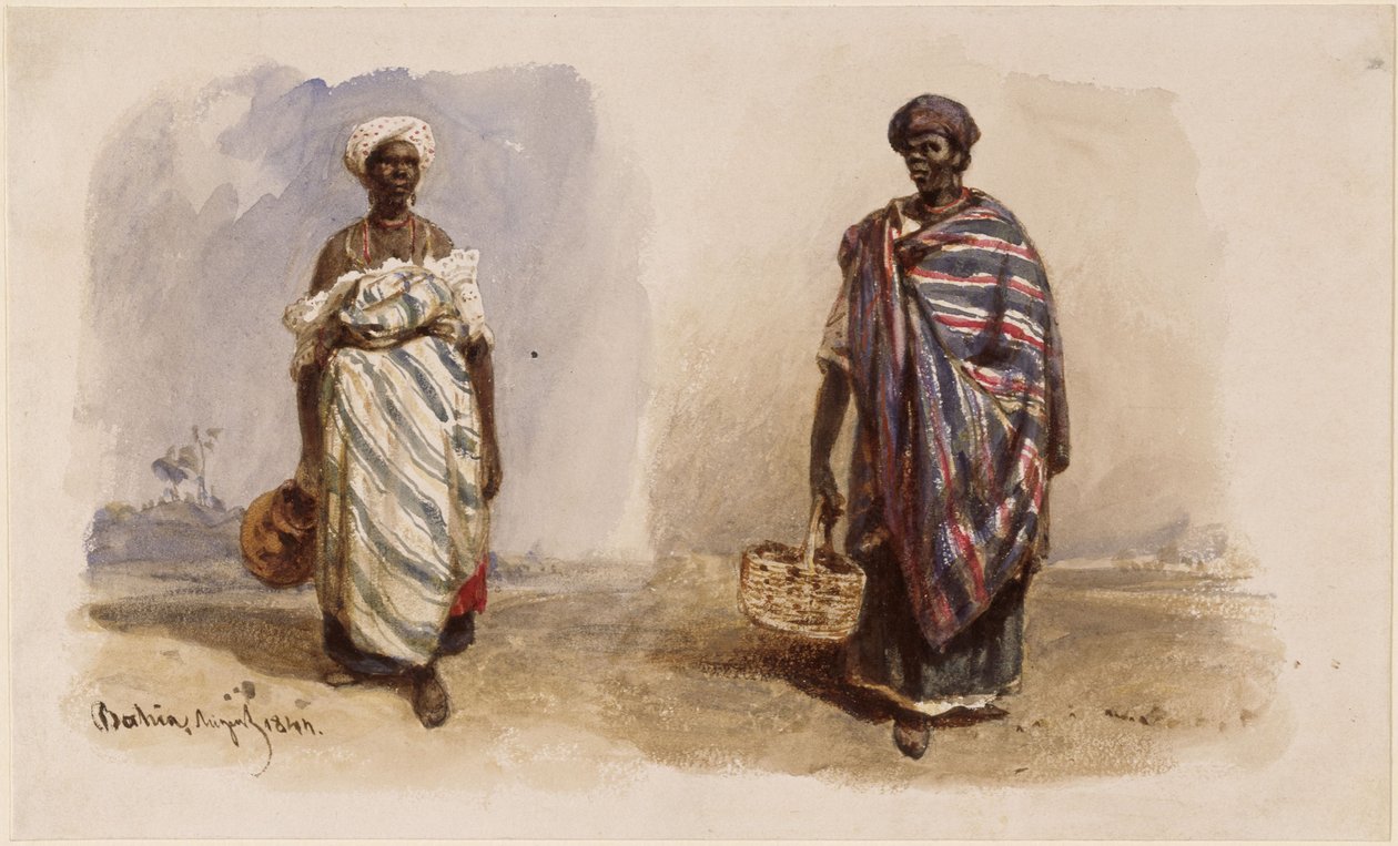 Deux Afro-Brésiliennes portant des foulards sur les épaules, l