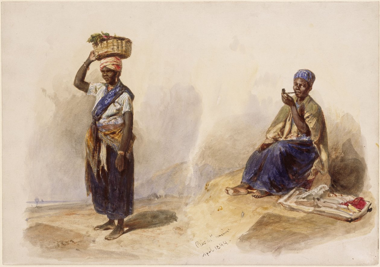 Deux marchandes ambulantes noires; l