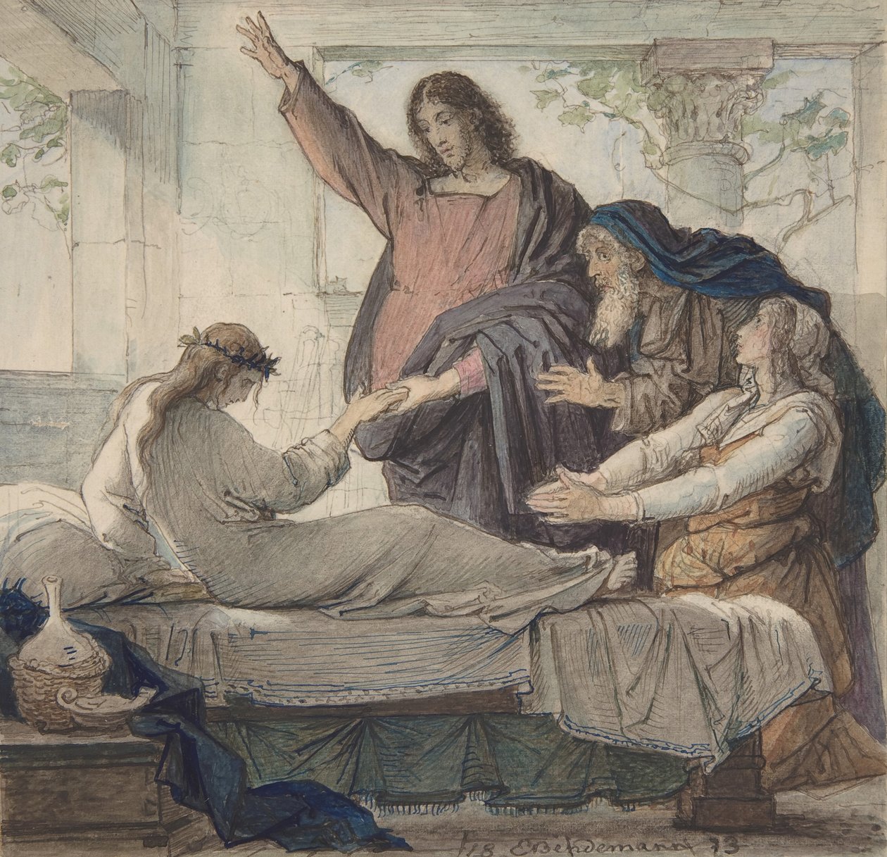 La résurrection de la fille de Jaïre - Eduard Julius Friedrich Bendemann