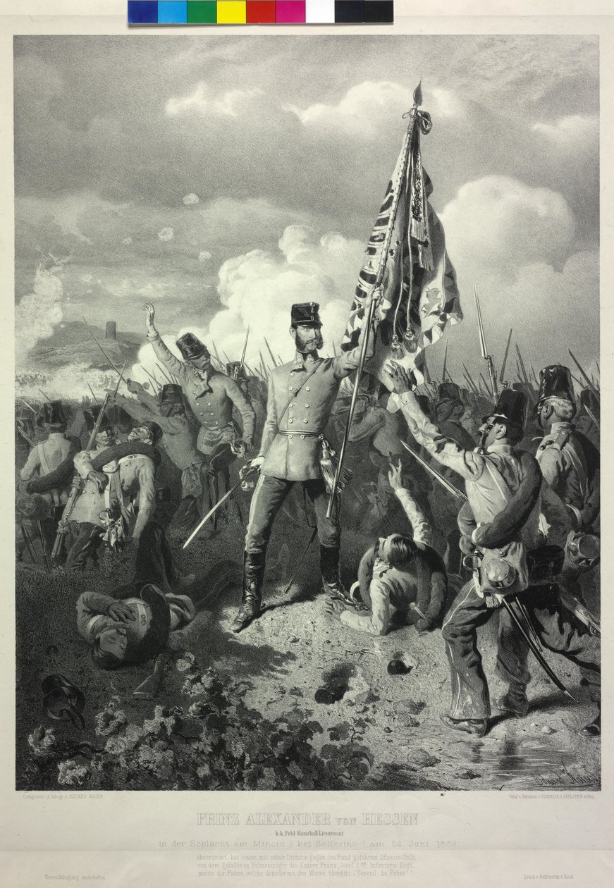Prince Alexandre de Hesse k. k. lieutenant maréchal de camp dans la bataille du Mincio à Solferino le 24 juin 1859 - Eduard Kaiser