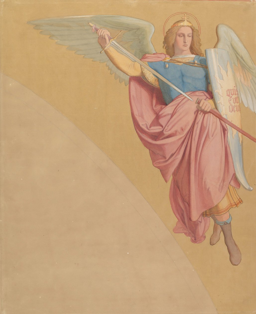 Archange Tirant une Épée, 1825-86 - Eduard von Steinle