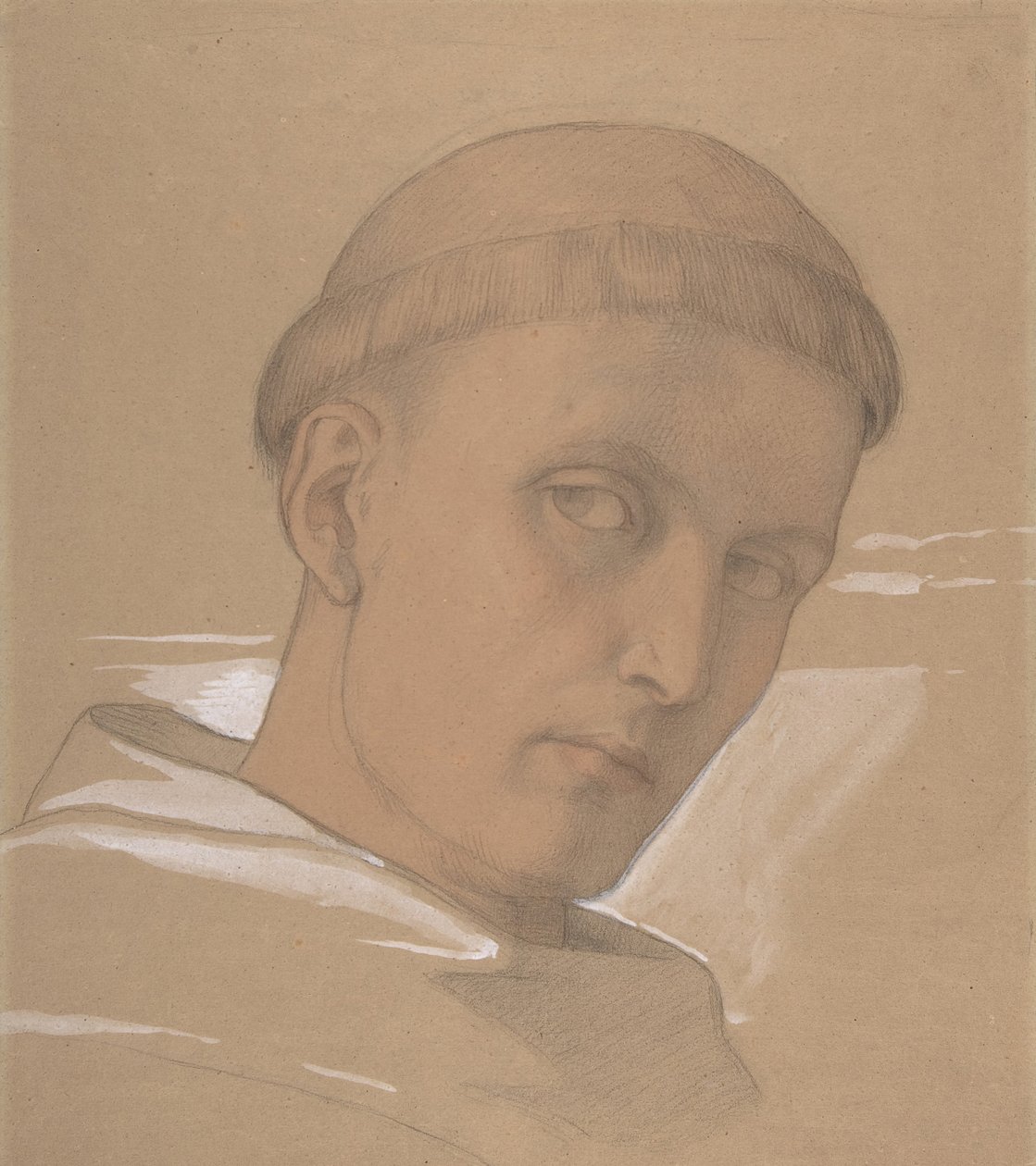 Étude de la tête de Saint Augustin, pour la peinture de la Madone et l
