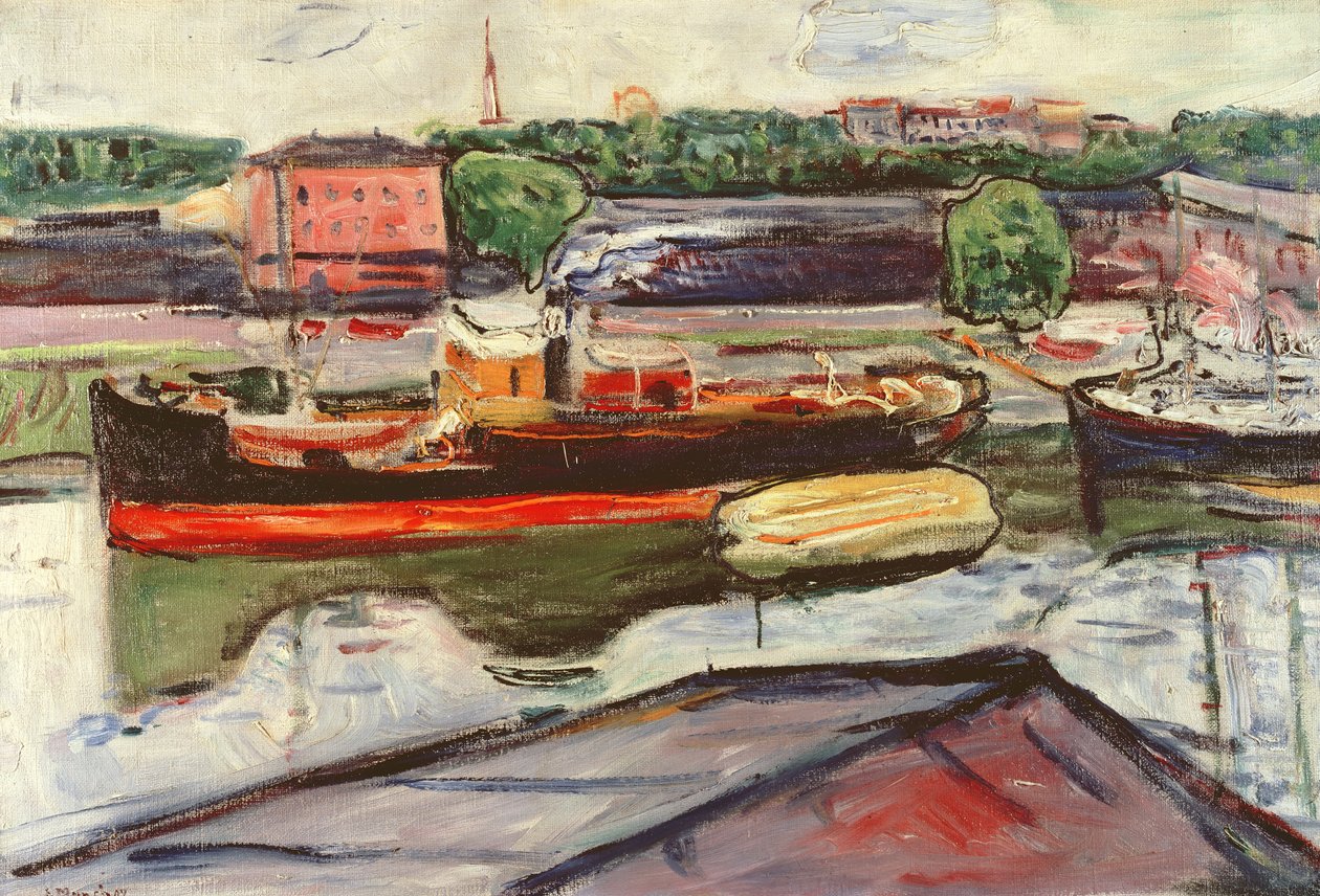 Portrait de Lubeck avec un vapeur - Edvard Munch