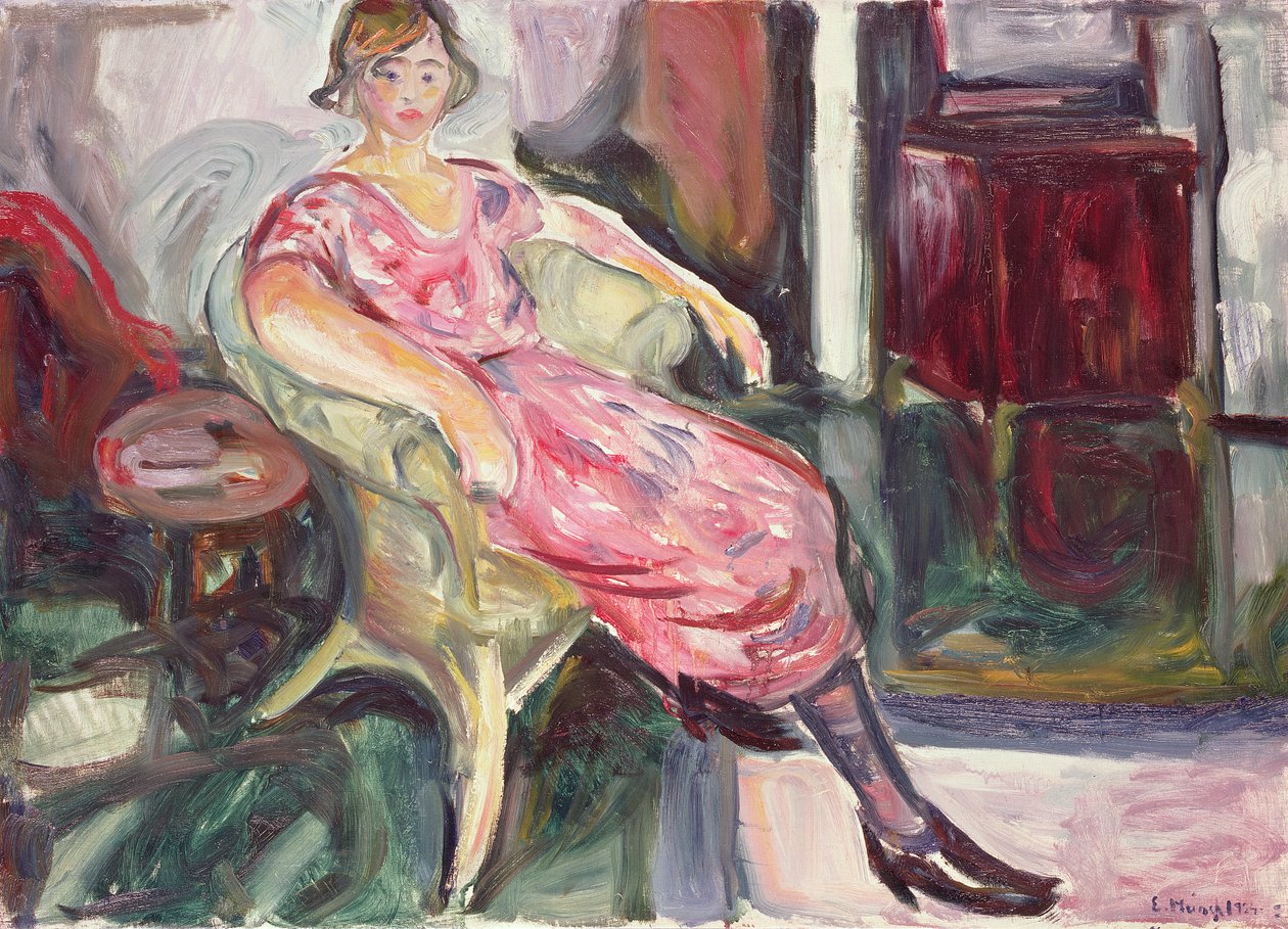 Femme dans une chaise en osier, 1924-25 - Edvard Munch