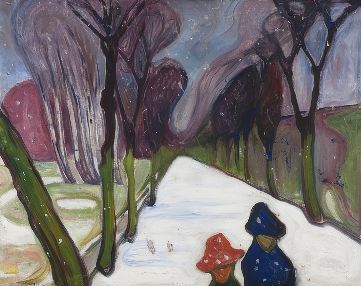 Allée dans la tempête de neige - Edvard Munch