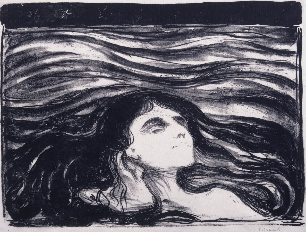 Amants dans les vagues - Edvard Munch