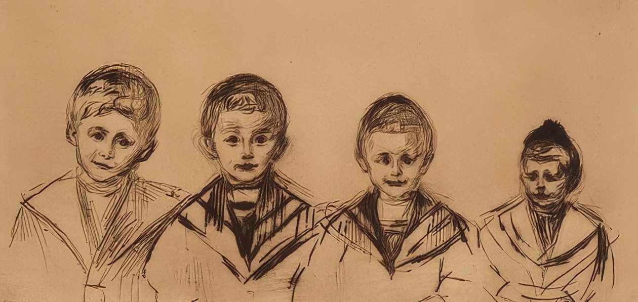 Portrait des quatre garçons Linde - Edvard Munch