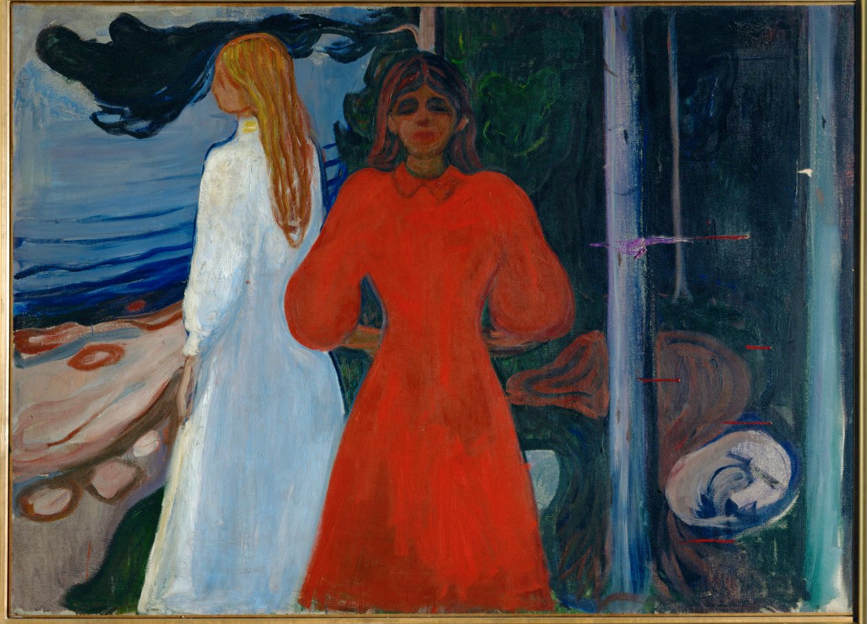 Rouge et blanc (huile sur toile) - Edvard Munch