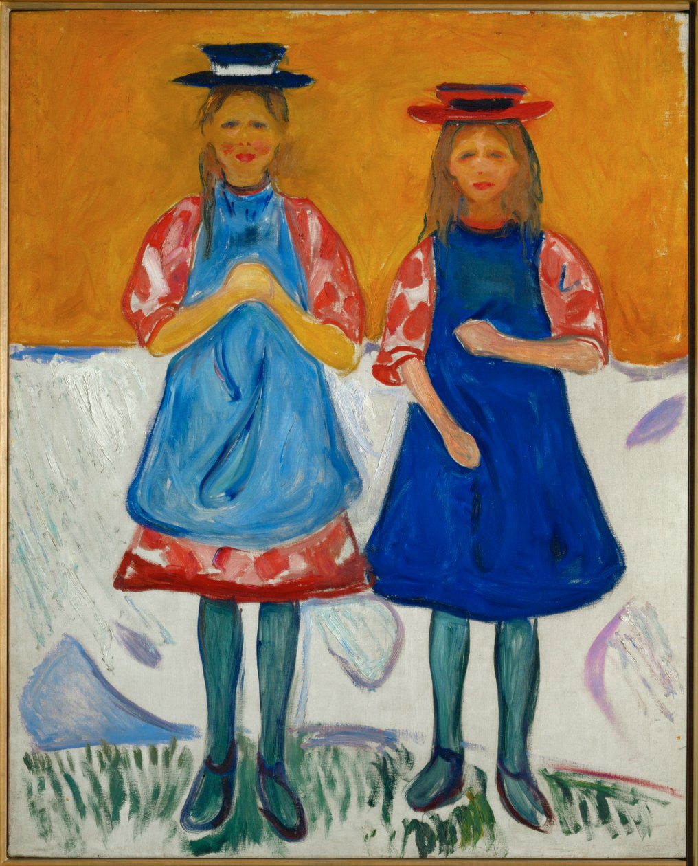 Deux filles avec des tabliers bleus - Edvard Munch
