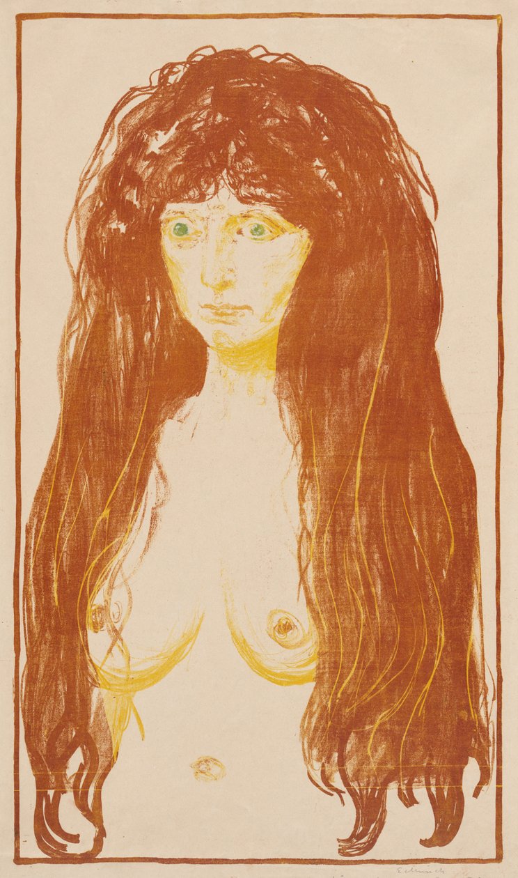 Femme aux cheveux roux et aux yeux verts (Le péché) - Edvard Munch