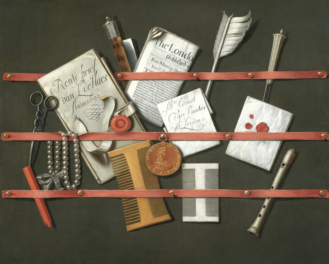 Nature morte, un porte-lettres, 1692 - Edwaert Colyer or Collier