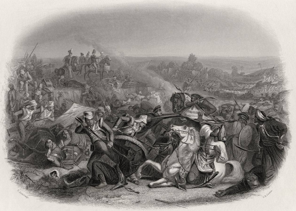 La bataille de Meeanee, 1843, gravée par C.H. Jeens (1827-79) - Edward A. Armitage