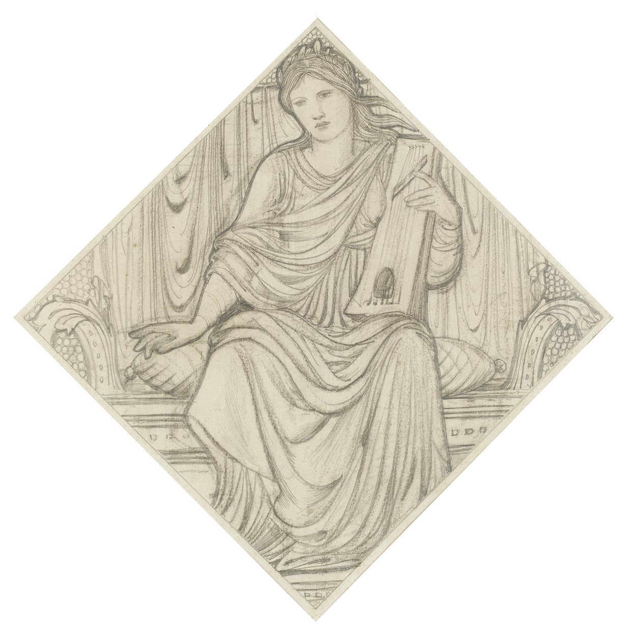 Une femme avec une lyre - Edward Burne Jones