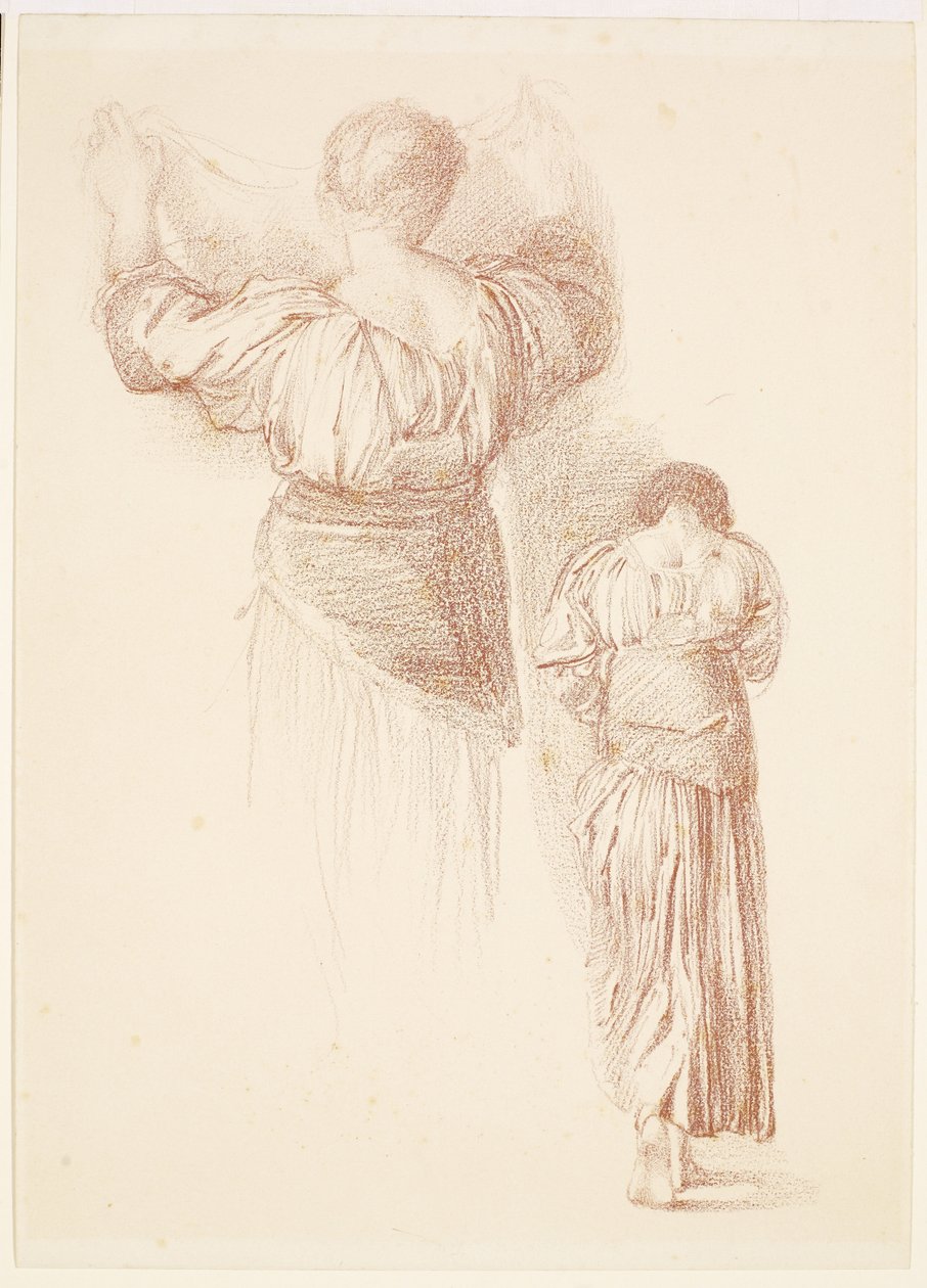 Études de draperie féminine, études de draperie féminine vues de dos - Edward Burne Jones