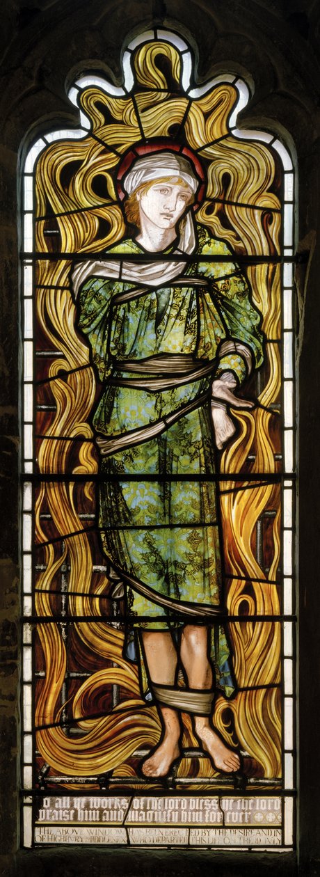 Shadrach, la fournaise ardente, fenêtre ouest - Edward Burne Jones